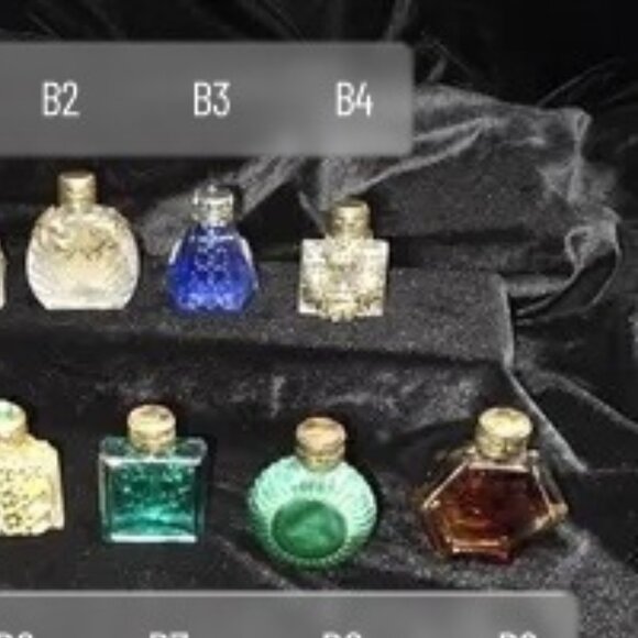 Czech Mini Perfume Glass Bottles w/Filigree Metal, Turquoise Stone Art Deco NWOT - Picture 4 of 5